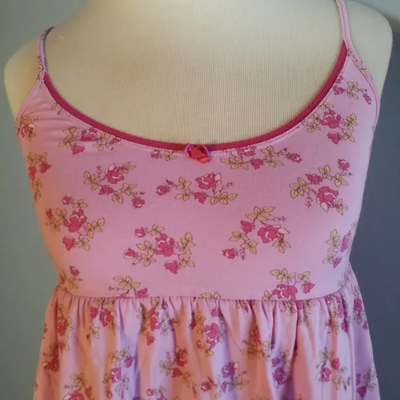 VICTORIA'S SECRET ANGEL SLEEP TOP S PINK FLORAL - Picture 2 of 5